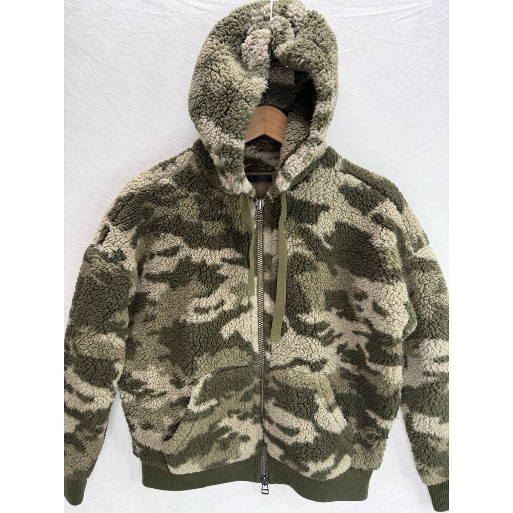 ATM Anthony Thomas Melillo Camouflage Sherpa Fleece Zip-Up Bomber Jacket Size XS